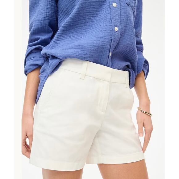 J. Crew 5” Classic Chino Shorts in White Size 8 - Picture 2 of 15